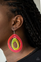 Show Your True NEONS Earrings-Lovelee's Treasures-acrylic,asymmetrical hoop,earrings,jewelery,multi,neon pink,standard fishhook