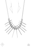 Fully Charged  Necklaces-Lovelee's Treasures-electric fringe,jewelery,necklaces,silver,silver beads,silver snake chain,triangular