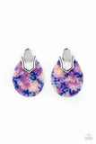 HAUTE Flash Earrings-Lovelee's Treasures-blue,colorful watercolor pattern,earrings,jewelry,shiny silver fitting,teardrop acrylic frame