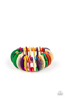 Tropical Tiki Bar Bracelets-Lovelee's Treasures-bracelets,jewelery,multi,multicolored wooden beads,stretchy bands
