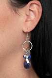 Unapologetic Glow     Earrings-Lovelee's Treasures-blue,crystal-like beads,earrings,gold,iridescent,jewelery,standard fishhook fitting,teardrop