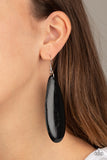Tropical Ferry Earrings-Lovelee's Treasures-black,earrings,fishhook fitting,jewelery,shiny black finish,wooden teardrop