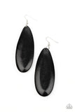 Tropical Ferry Earrings-Lovelee's Treasures-black,earrings,fishhook fitting,jewelery,shiny black finish,wooden teardrop
