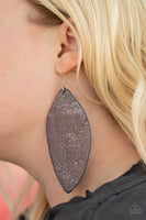 Eden Radiance Earrings-Lovelee's Treasures-earrings,jewelry,leaf-like leather frame,multi,oil spill iridescence,standard fishhook fitting
