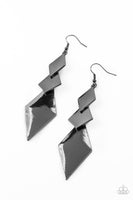 Danger Ahead Earrings-Lovelee's Treasures-black,earrings,jewelery,kite shaped,multi,standard fishhook fitting