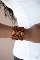 Cruising Coronado     Bracelets-Lovelee's Treasures-black,bracelets,brown,jewelery,stretchy strands,tropical inspired,wooden