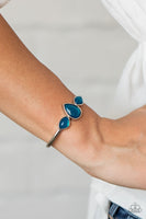 Boho Beach Babe Bracelets-Lovelee's Treasures-blue,bracelets,dainty silver cuff,jewelry,Oversized glassy blue stones