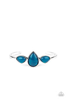 Boho Beach Babe Bracelets-Lovelee's Treasures-blue,bracelets,dainty silver cuff,jewelry,Oversized glassy blue stones