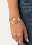 Off The Cuff Couture Bracelets-Lovelee's Treasures-beveled linear texture,bracelets,gold,jewelry,sleek gold cuff