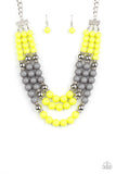 BEAD Your Own Drum   Necklaces-Lovelee's Treasures-gray beads,jewelery,necklaces,purple,white rhinestone,yellow