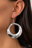 Fiercely Faceted -Earrings   732-Lovelee's Treasures-beveled silver hoop,earrings,edgy shine,jewelery,silver,standard fishhook