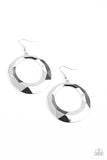 Fiercely Faceted -Earrings   732-Lovelee's Treasures-beveled silver hoop,earrings,edgy shine,jewelery,silver,standard fishhook