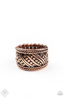 Slanted Shimmer     Rings   777-Lovelee's Treasures-copper,jewelery,rings,rustic,stretchy band