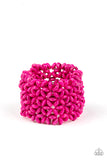 Island Expression - Pink Bracelets New Arrivals-Lovelee's Treasures-bracelets,jewelry,pink,stretch bracelet,stretchy,wooden