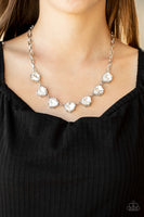 Star Quality Sparkle  Necklaces     739-Lovelee's Treasures-jewelery,necklaces,silver,white,white teardrop