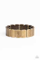 Paparazzi ~ Retro Effect - Brass Bracelets New Arrivals-Lovelee's Treasures-antiqued shimmer,bracelets,brass,jewelry,new arrivals 5/25/21,rectangular frames,stretchy band