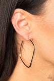 Brazen Beauty.-Lovelee's Treasures-black,earrings,hoop,jewelery,rose gold,square-like hoop,standard post fitting