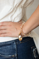 Leaving So SWOON?  Bracelets-Lovelee's Treasures-bracelets,crystal-like beads,gold,golden teardrop,jewelery,stretchy band