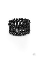 Fiji Flavor   Bracelets      730-Lovelee's Treasures-black,black wooden beads,bracelets,jewelery,stretchy band