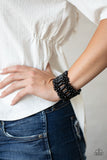 Fiji Flavor   Bracelets      730-Lovelee's Treasures-black,black wooden beads,bracelets,jewelery,stretchy band