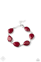 REIGNy Days Bracelets-Lovelee's Treasures-acrylic teardrops,adjustable clasp closure,bracelets,jewelery,red,silver frames