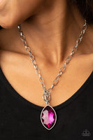 Unlimited Sparkle   Necklaces 765-Lovelee's Treasures-jewelery,necklaces,pink,silver,toggle closure