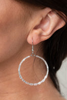 Colorfully Curvy      Earrings-Lovelee's Treasures-earrings,glassy white seed beads,jewelery,seed beads,silver,standard fishhook