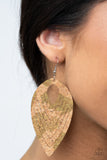 Cork Cabana    Earrings-Lovelee's Treasures-cork,earrings,green,jewelery