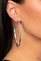 Totally Throttled   Silver Earrings-Lovelee's Treasures-earrings,jewelery,oversized hoop,post fitting,silver,twist
