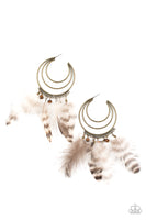 Freely Free Bird - Brass Earrings New Arrivals-Lovelee's Treasures-approximately 2 1/4" in diameter,brass,brass hoop,earrings,feathers,hoop,jewelry,new arrivals 6/14/21,standard post fitting