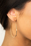 Cool Curves  Earrings      735-Lovelee's Treasures-abstract look,earrings,glistening,gold,hoop,jewelery,post fitting