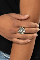Here Comes the Boom! Rings-Lovelee's Treasures-jewelery,rings,stretchy band,studded frame,white,white teardrop rhinestones