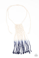 Surfin' The Net Necklaces-Lovelee's Treasures-adjustable sliding knot closure,blue,Blue Depths,decorative macramé,jewelry,necklaces,twine-like cording