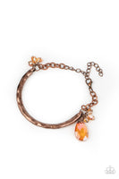 Let Yourself GLOW      Bracelets-Lovelee's Treasures-bracelets,copper,crystal-like beads,hammered,jewelery,teardrop crystal