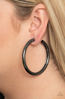 Curve Ball Earrings-Lovelee's Treasures-black,earrings,hoops,jewelery,oversized hoops,silver