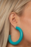 I WOOD Walk 500 Miles Earrings-Lovelee's Treasures-black,blue,earrings,jewelry,oversized hoop,shiny black finish,standard post fitting,thick wooden frame