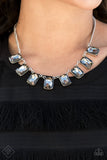 Paparazzi ~ After Party Access - Silver  Necklaces-Lovelee's Treasures-adjustable clasp closure,emerald-cut gems,jewelry,necklaces,regal chain,silver,sleek silver fitting