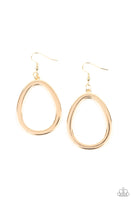 Paparazzi ~ Casual Curves Earrings-Lovelee's Treasures-earrings,gold,jewelery,oval frame,silver