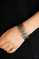 WEAVE An Impression Bracelets-Lovelee's Treasures-black,bracelets,glistening gunmetal wire,jewelry,shimmery cuff,two gunmetal bars