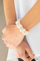 Flirt Alert Bracelets-Lovelee's Treasures-bracelets,classic white rhinestones,jewelry,stretchy bands,white,white pearls