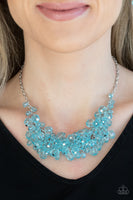 Let The Festivities Begin - Blue Necklaces-Lovelee's Treasures-blue,blue crystal,effervescent fringe,jewelry,necklaces