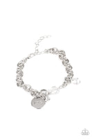 Lovable Luster Bracelets-Lovelee's Treasures-adjustable clasp closure,bracelets,dainty white rhinestones,double-linked silver chain,flirty fringe,gold,iridescent crystal-like beads,jewelry,silver discs,white