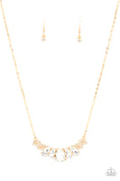 Bride-to-BEAM - Gold               Necklaces-Lovelee's Treasures-gold,jewelry,marquise cut rhinestones,necklaces,teardrop rhinestone,white rhinestones