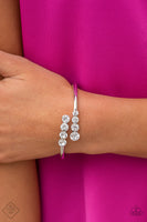 Defying Dazzle Bracelet-Lovelee's Treasures-bracelets,glittery,hinge closure,jewelery,silver,white rhinestones