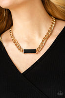 Urban Royalty - Gold  Necklaces New Arrivals-Lovelee's Treasures-black emerald,emerald cut rhinestone,gold,gold chain,jewelry,necklaces,new arrivals