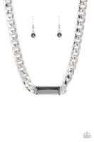 Urban Royalty - Silver Necklaces New Arrivals-Lovelee's Treasures-demanding centerpiece,emerald cut,hematite rhineston,jewelry,necklaces,new arrivals 6/1/21,silver
