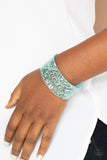 Snap, Crackle, Pop! Bracelets-Lovelee's Treasures-blue,bracelets,Dainty silvery shavings,icy incandescence,jewelry,thick blue acrylic cuff