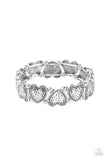Rustic Heartthrob - Silver Bracelets New Arrivals-Lovelee's Treasures-bracelets,hammered silver heart,hearts,jewelry,new arrivals 5/18/21,silver,stretchy band