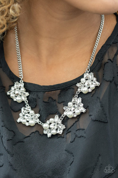 HEIRESS of Them All Necklaces-Lovelee's Treasures-adjustable clasp closure,blinding frames,bubbly white pearls,jewelry,necklaces,white,white rhinestones
