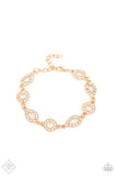 Royally Refined - Gold Bracelets New Arrivals-Lovelee's Treasures-bracelets,jewelry,new arrivals 4/27/21,teardrop,white rhinestones